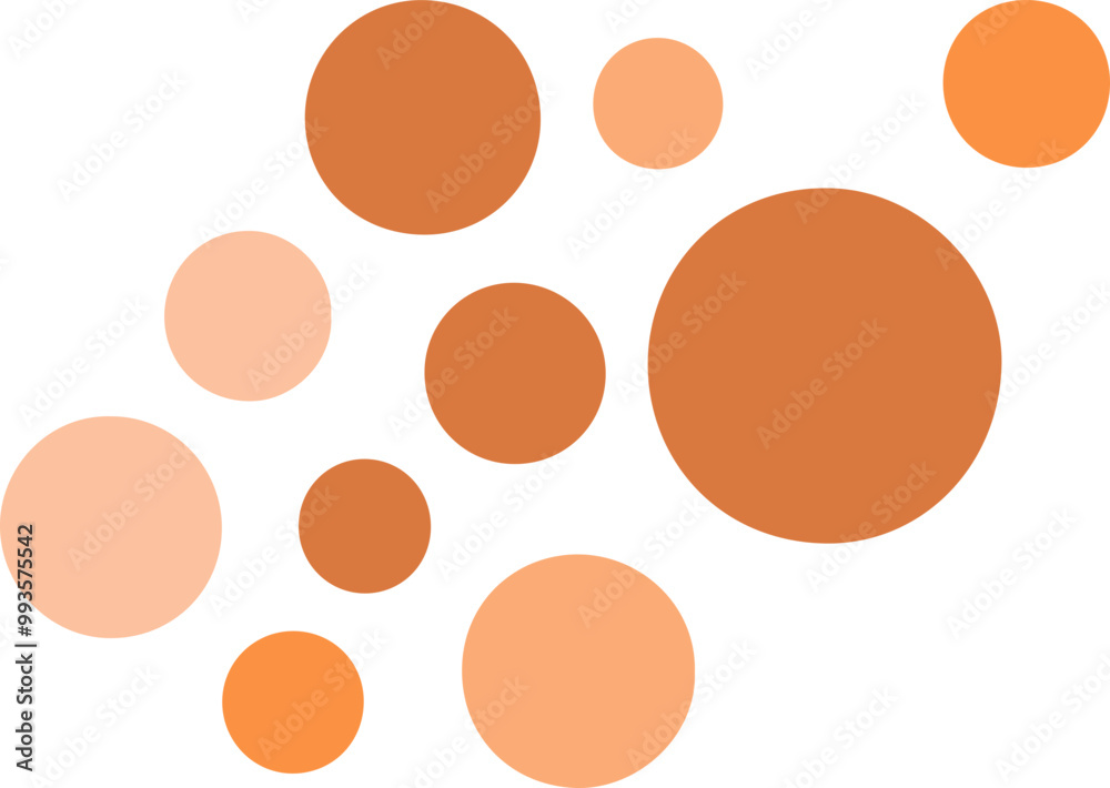 Abstract Orange Circles on White Background Abstract Orange Circles on White Background