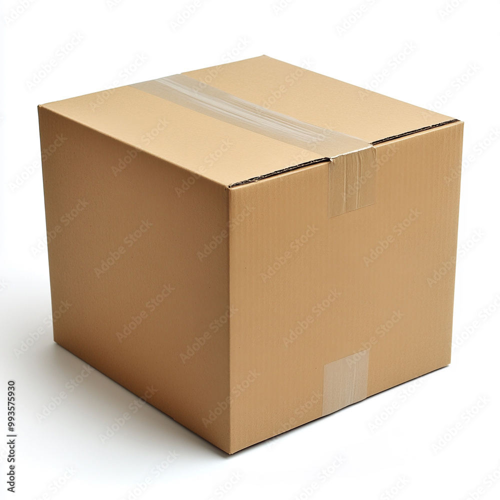 Cardboard box close-up on white background. Cardboard box close-up on white background.
