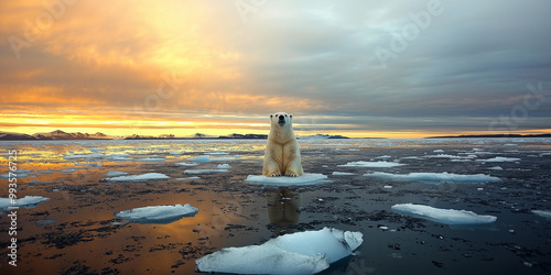 A young polar bear struggle...