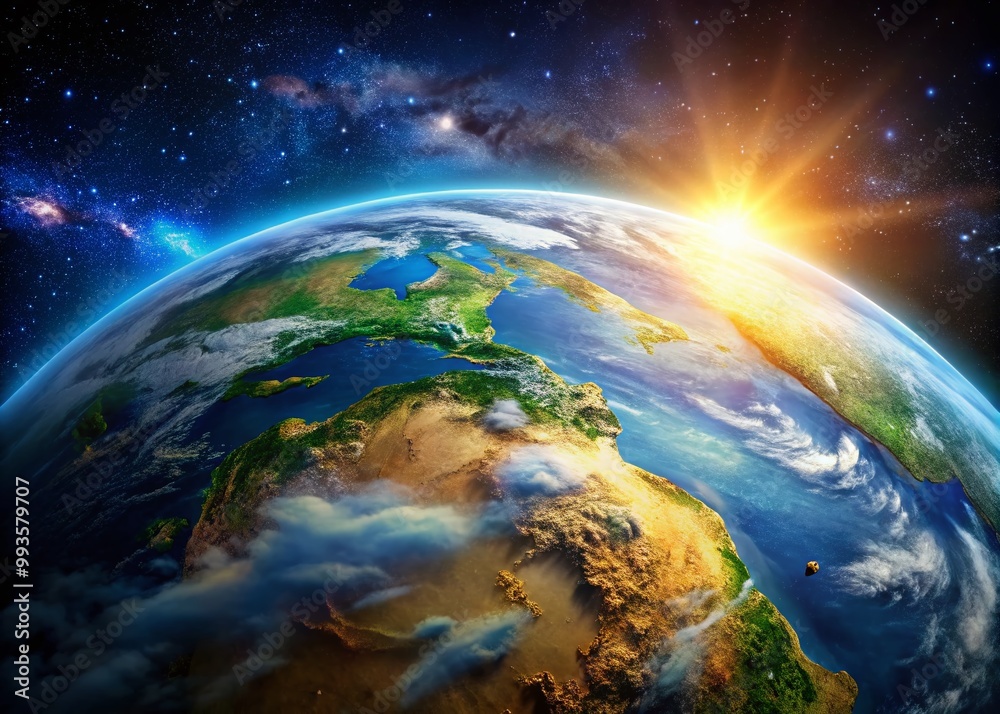Stunning View of Earth from Space Capturing Natural Beauty and Vibrant Colors of Planet's Surface Stunning View of Earth from Space Capturing Natural Beauty and Vibrant Colors of Planet's Surface