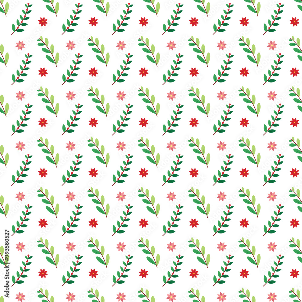 Pattern of decorative winter flowers Pattern of decorative winter flowers