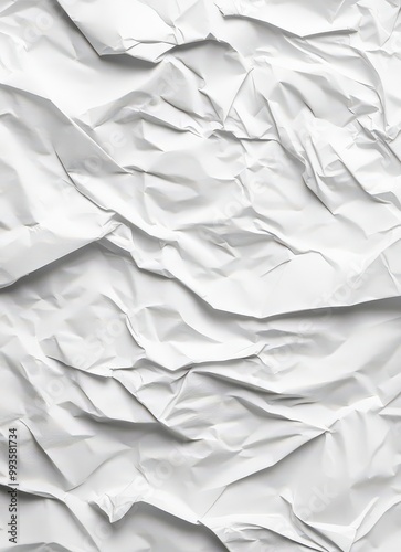 Crumpled White Paper Texture: Abstract Background for Creative Designs