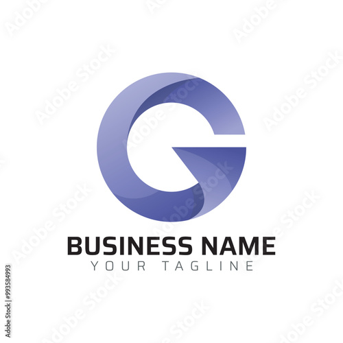 G abstract modern minimalist premium typography 3d colorful letter logo design template