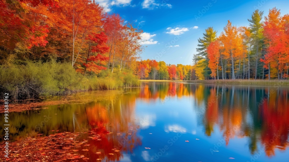 peaceful lake in autumn peaceful lake in autumn