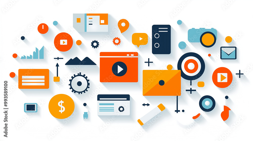 Digital Marketing and Social Media Strategy Concept Illustration Digital Marketing and Social Media Strategy Concept Illustration