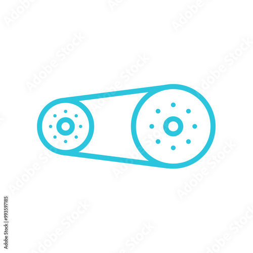 Machine belt icon. Isolated on white background. From blue icon set.