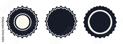 three retro vintage label badge emblem vector illustration template design