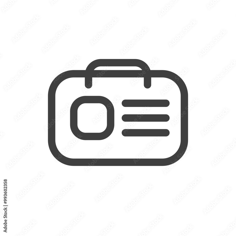 ID card icon outline style ID card icon outline style