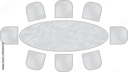 Wedding seating plan element. Conference banquet  seminar classroom interior, conference hall and seminar room interior design. Vector top view of arrangement of banquet furniture seats illustration