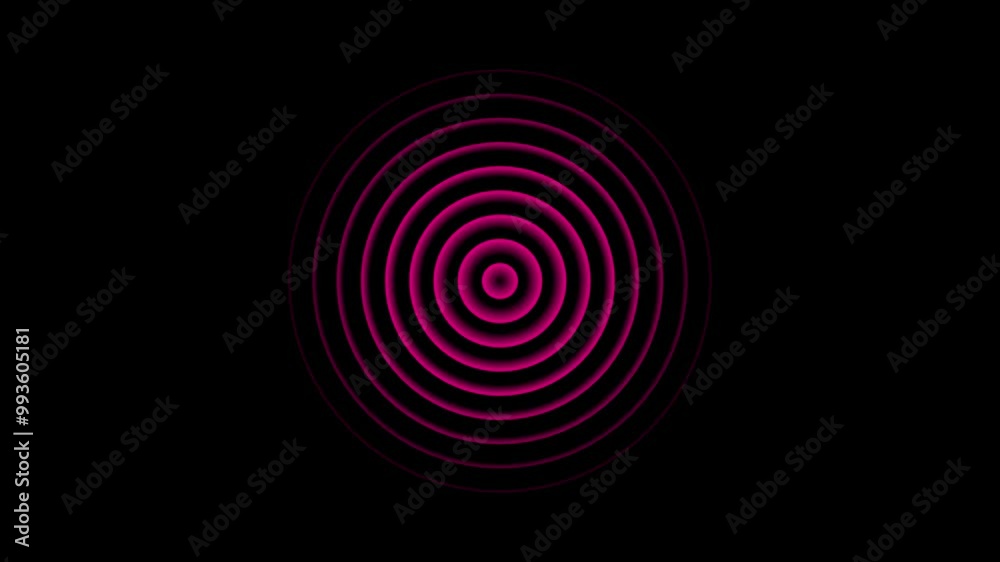 Purple light wave radio diffusion.. Radio waves signal animation. On black background. Purple light wave radio diffusion.. Radio waves signal animation. On black background.