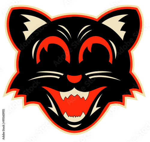 Midnight Mischief - Smiling Cat Head