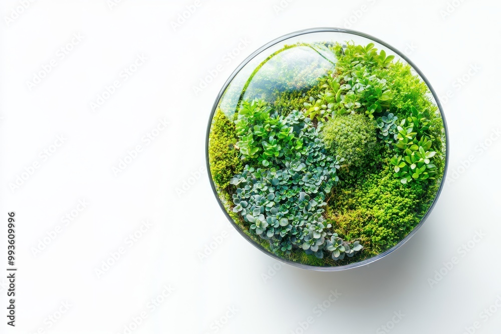 Premium Quality Terrarium Image for Nature and Gardening Projects isolated on White Background Premium Quality Terrarium Image for Nature and Gardening Projects isolated on White Background