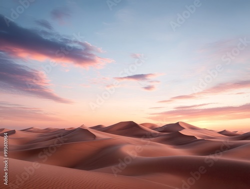 Expansive Desert Sunset in Saudi Arabia Captivating Solitary Landscape