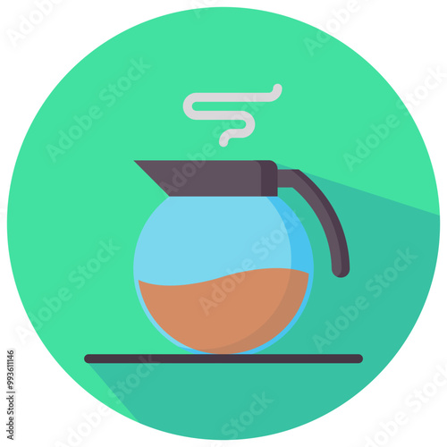 coffee round flat vector icon