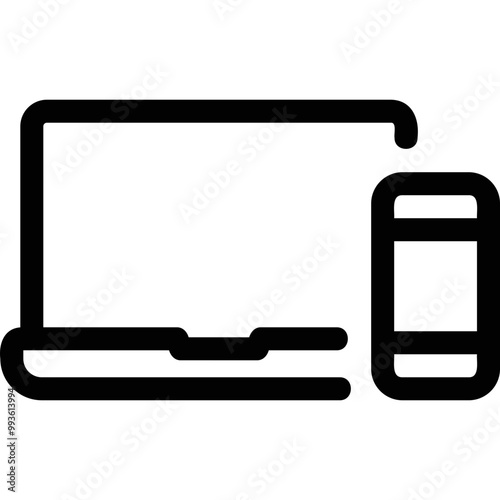 Simple vector icon connectivity, laptop-smartphone