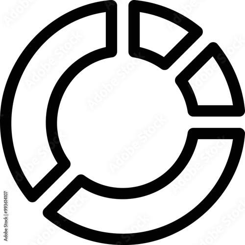 Simple vector icon bifurcated chart
