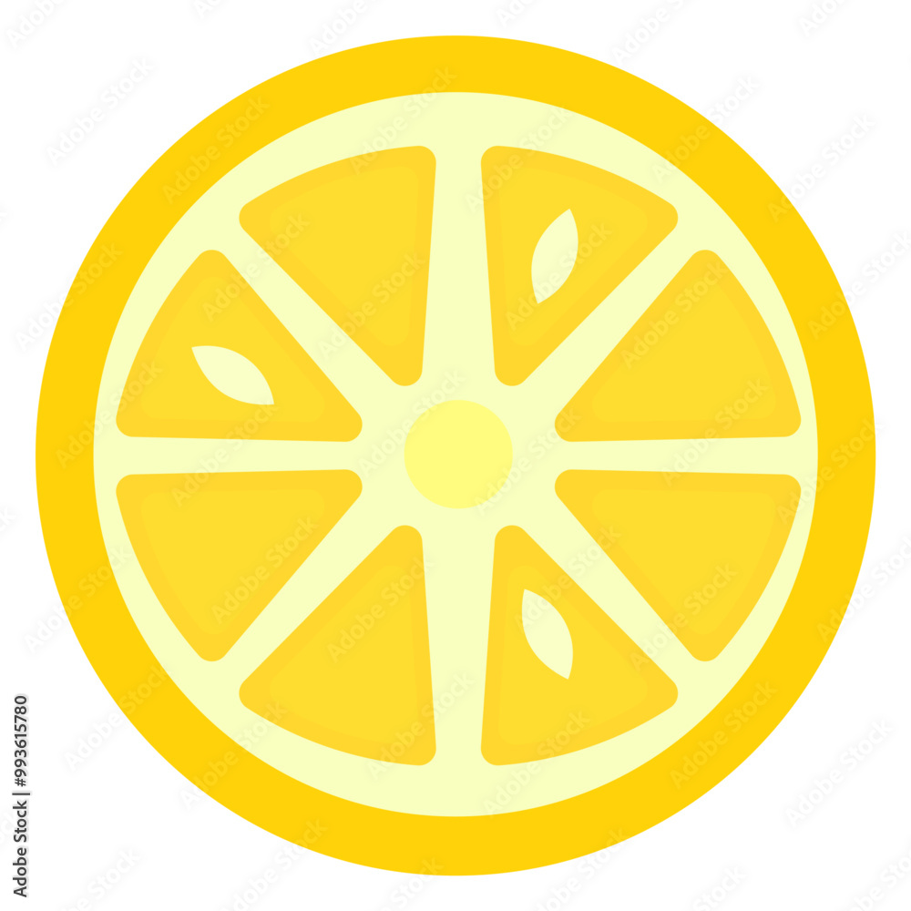 Vector Lemon slice illustration on white background Vector Lemon slice illustration on white background
