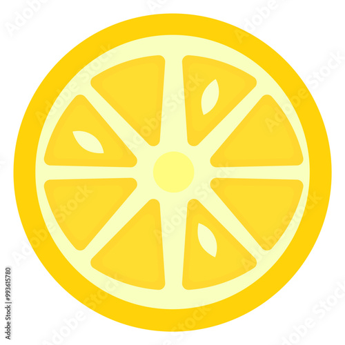 Vector Lemon slice illustration on white background