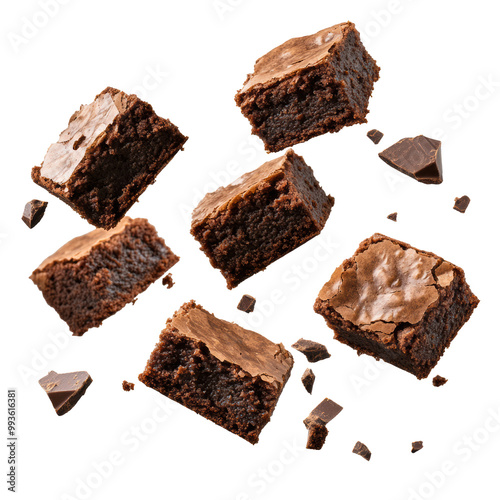 Delicious brownies arranged in an artistic display, showcasing treats