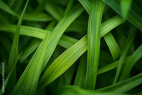 Closeup of Green Blades of Grass