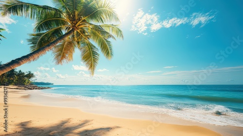Sunny Days by the Sea with Palm Trees