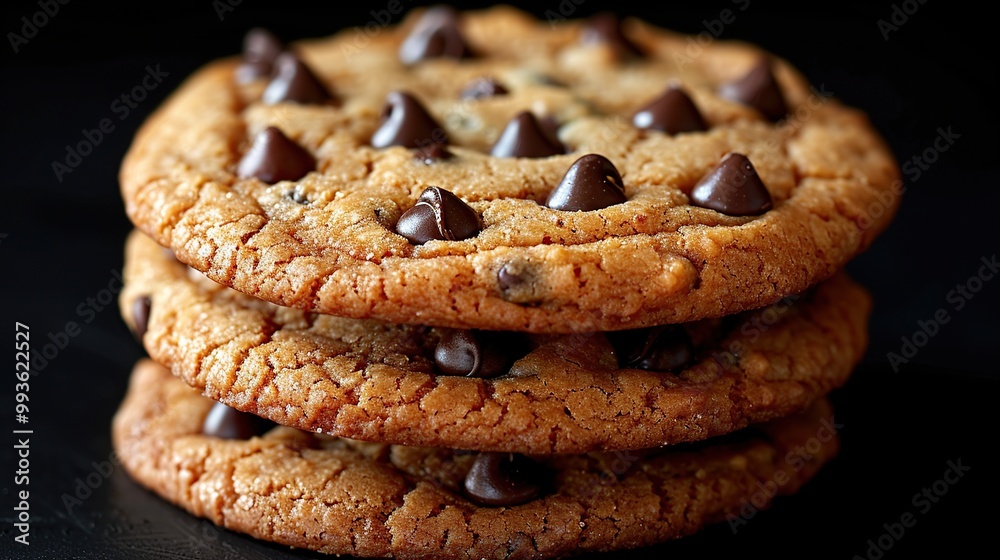 Close-Up of Delicious Chocolate Chip Cookies Close-Up of Delicious Chocolate Chip Cookies