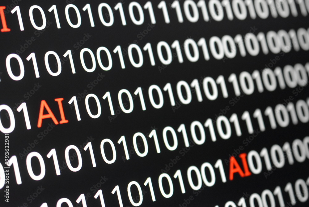 The image contains binary code lines with the words The image contains binary code lines with the words