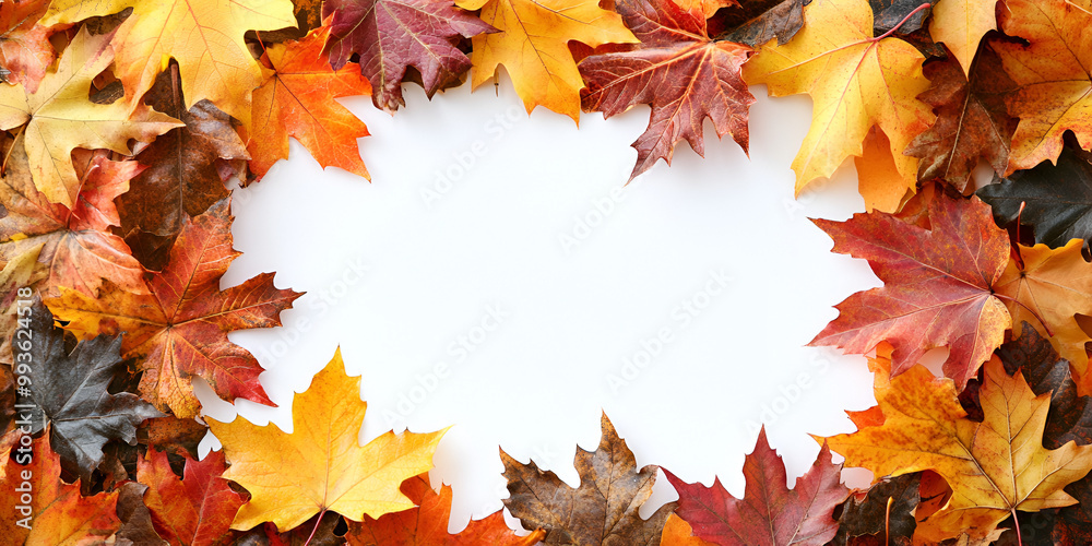 Autumn Leaves Frame with White Space Autumn Leaves Frame with White Space