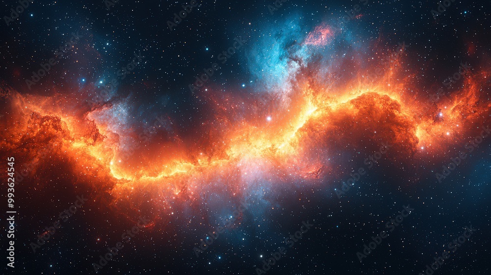 Fototapeta premium Stunning Cosmic Nebula: Galactic Wonders and Stellar Explosions