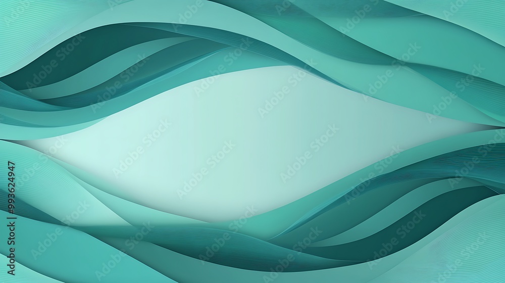 Abstract turquoise waves with copy space.