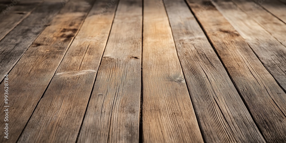A beautifully aged wooden floor with visible wear and tear, illuminated warmly by soft lighting in a vintage setting. A beautifully aged wooden floor with visible wear and tear, illuminated warmly by soft lighting in a vintage setting.