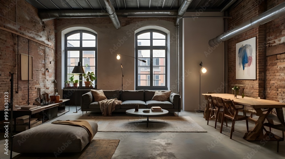 interior of a contemporary loft interior of a contemporary loft