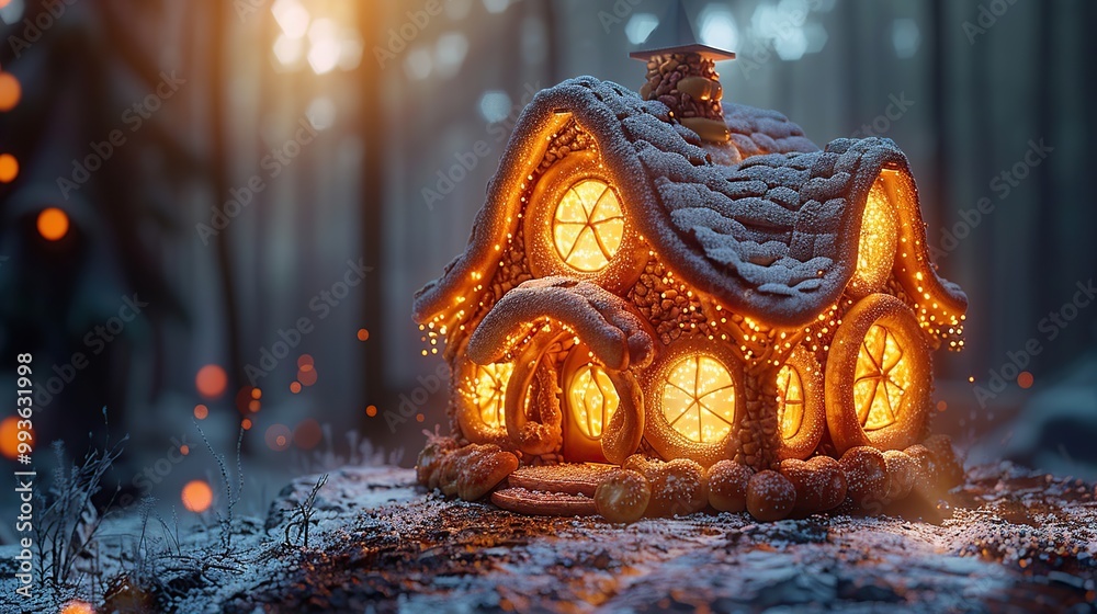 Fototapeta premium Gingerbread Cottage in the Forest