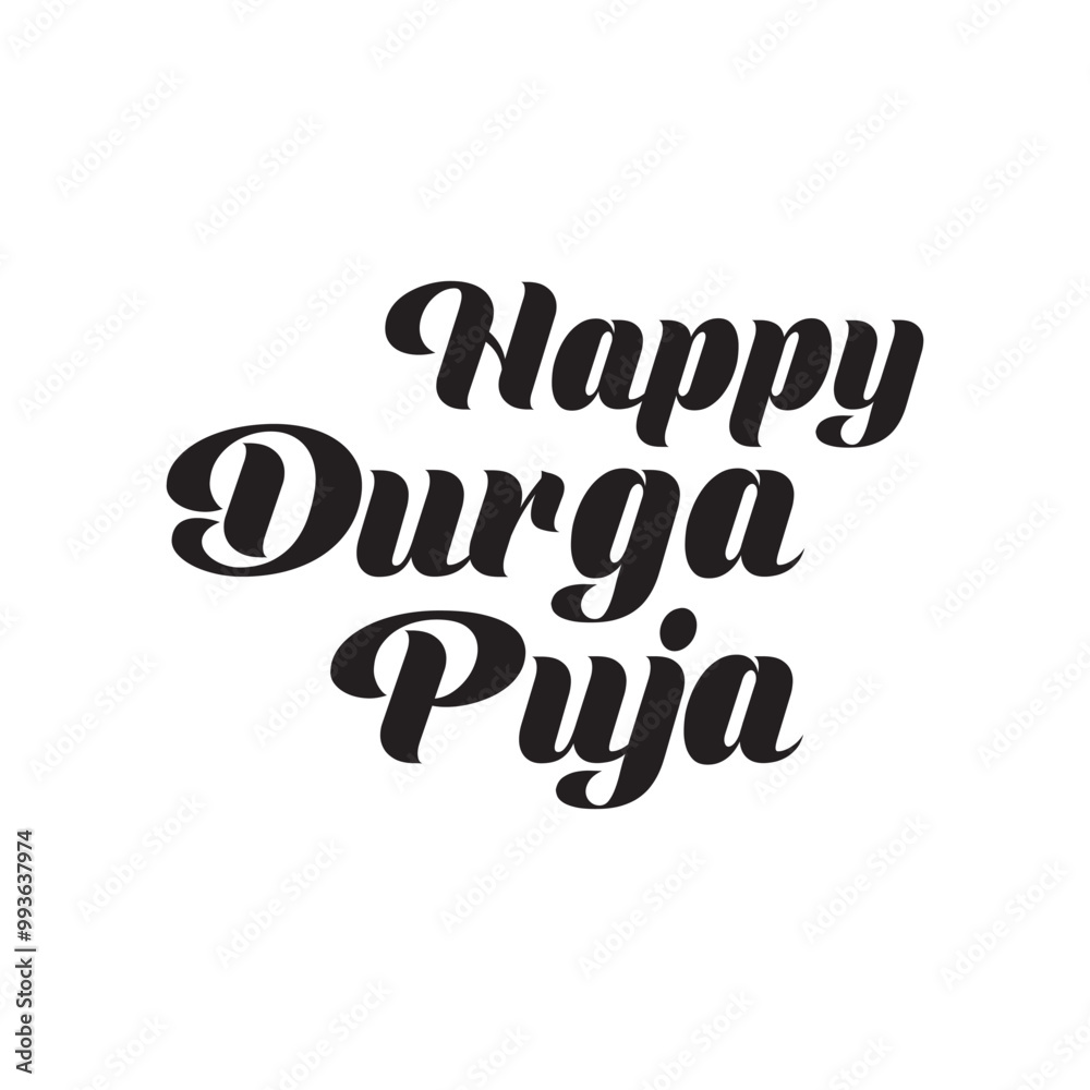 Fototapeta premium Happy Durga Puja Phrase Saying Quote Text or Lettering. Vector Script and Cursive Handwritten Typography For Designs and T-Shirts. Vector illustration. EPS 10