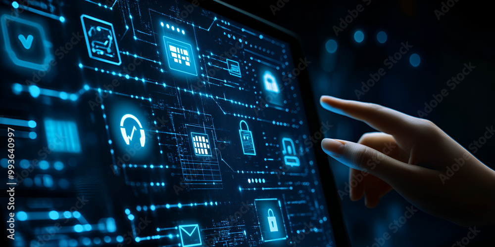 Hand Interacting with Digital Interface Hand Interacting with Digital Interface