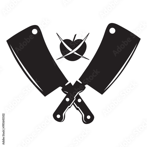 butcher knife icon. butcher knife logo