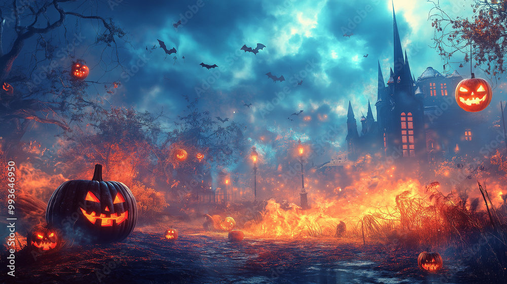 Fototapeta premium ハロウィンの背景素材