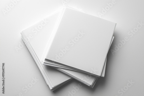 Blank A4 Stacked Paper Mockup isolated created with Generative AI