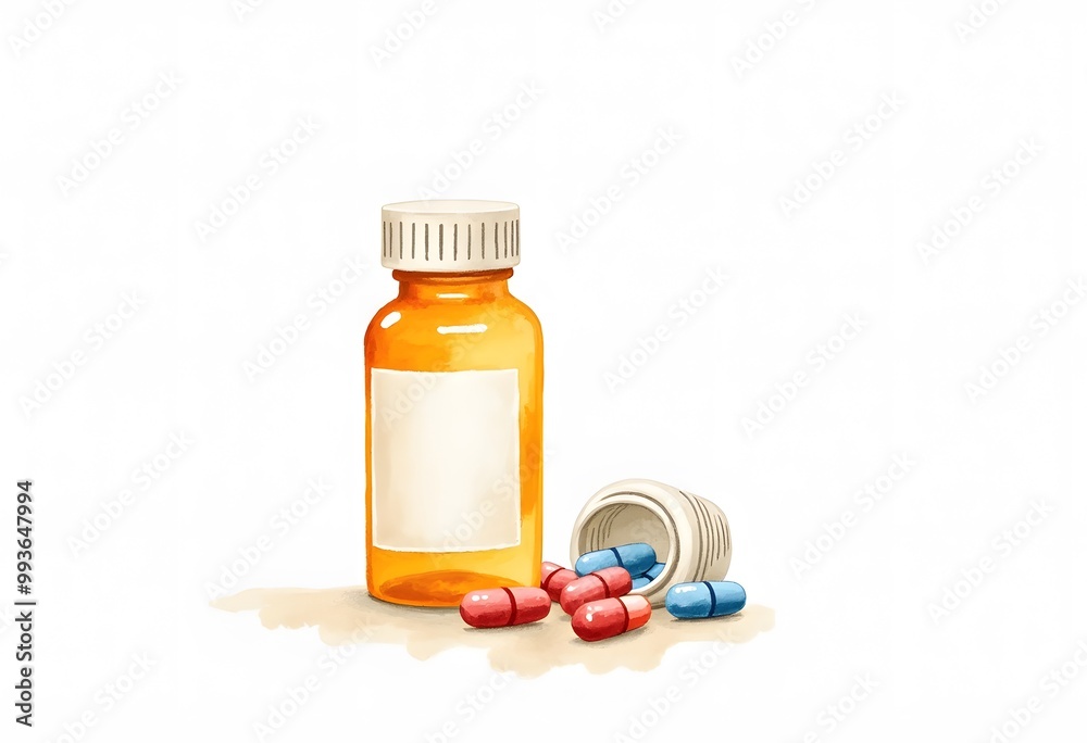 Various medicines on a jar Various medicines on a jar