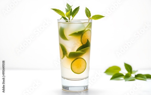 mojito cocktail isolated on white background 