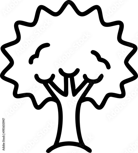 plane tree, icon outline