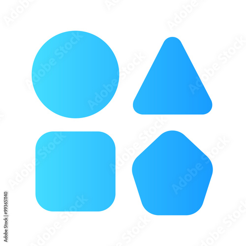 Shapes icon. shapes, circle, triangle, square, pentagon, geometric, diverse, geometry, geometrical, round. Vector icon illustration