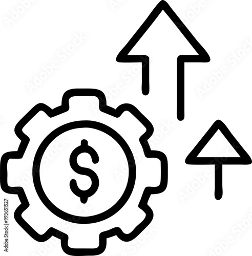 upgrade of financial institution, icon outline