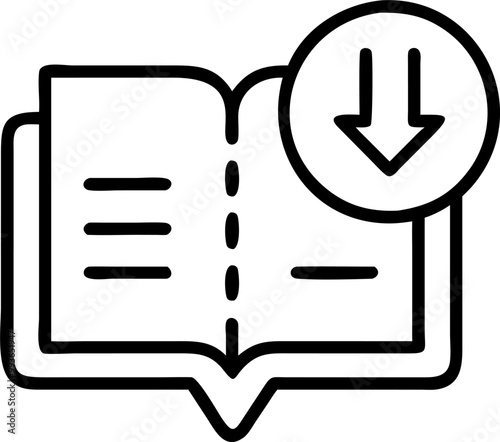 download book, icon outline
