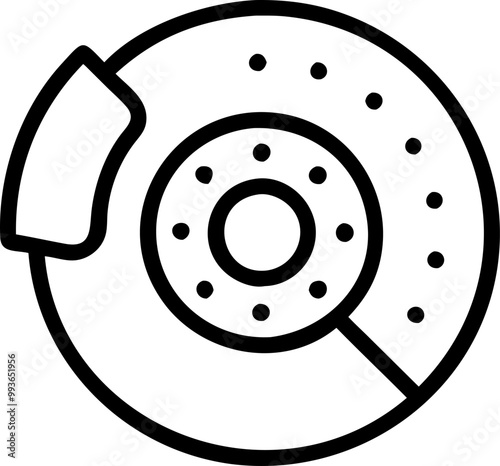 brake disc, icon outline