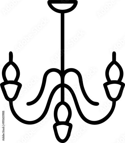 beautiful chandelier icon, icon outline