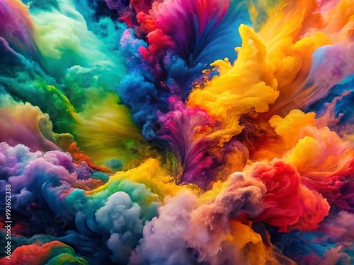 Vibrant Colors of Paint Blending Together Creating a Stunning Abstract Art Background Design
