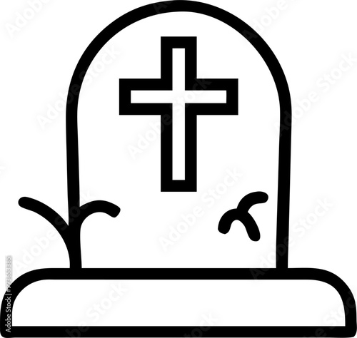 grave, icon outline