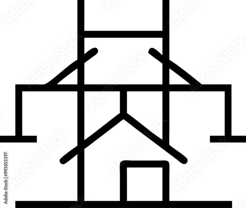 installation of the structure, icon outline
