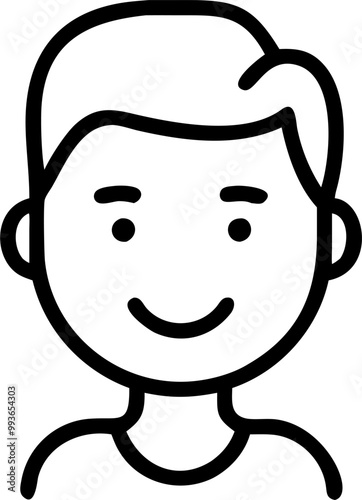 smiling man, icon outline